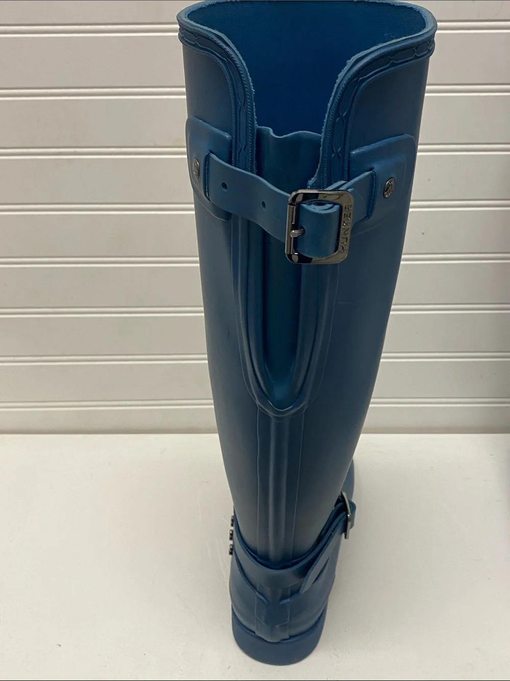 Hunter Tall Blue Studded-Trim Rain Boots